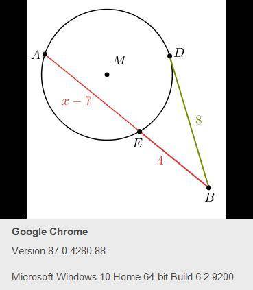 Examine the diagram, where BD is tangent to circle M at point D, and BA is secant to the same circl