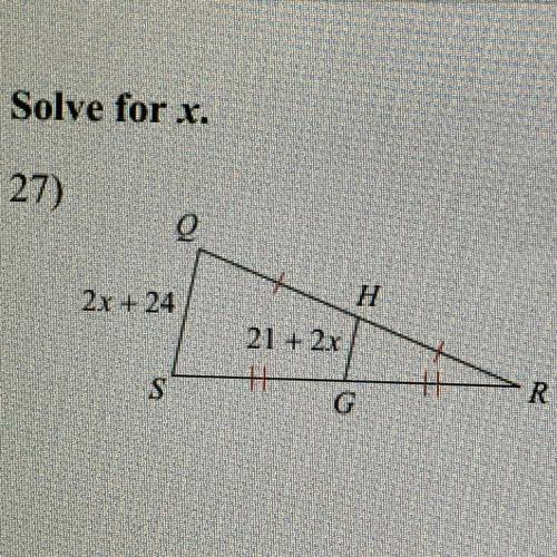 Solve for x
Can anyone help me ASAP? Please!!