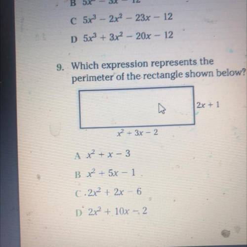 Which expression represents the perimeter of the rectangle shown below