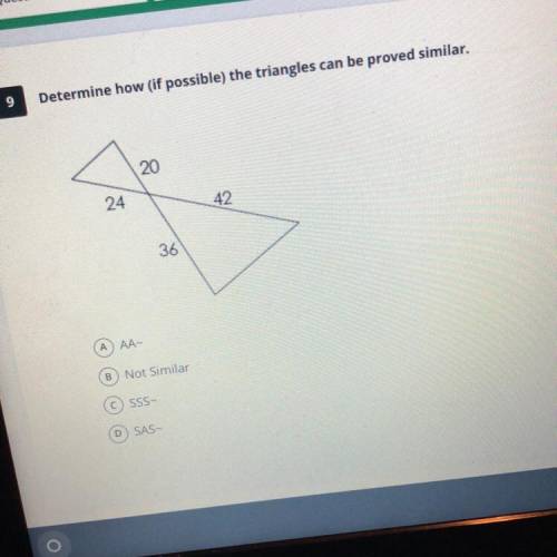 Determine how(if possible) The triangles can be proven similar