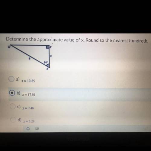 PLS HELPPPPPPPPPPP Determine the approximate value of X round to the nearest hundredth