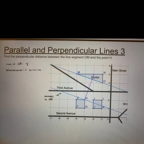 how do you find the perpendicular distance between a line segment and a point? (photo attached) i’m