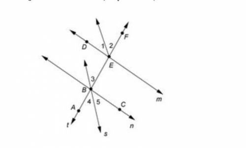 PLEASE HELP! 
m∥n m∠1 = 50°, m∠2 = 48°, and line s bisects ∠ABC What is m∠3 ?