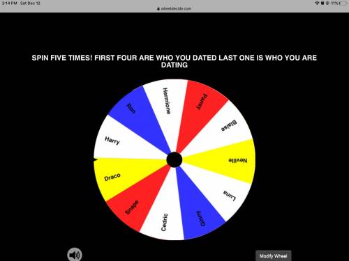 Ask me to spin the wheel and we’ll see who you dated from Harry Potter