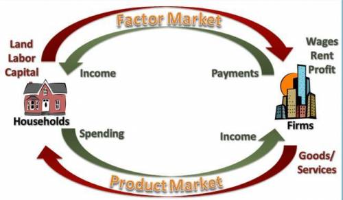 Refer to the diagram and explain the difference between a factor market and a product market