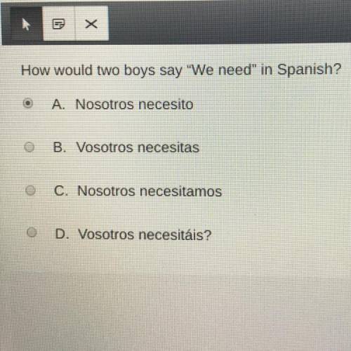 How would two boys say We need in Spanish?

A. Nosotros necesito
B. Vosotros necesitas
C. Nosotr