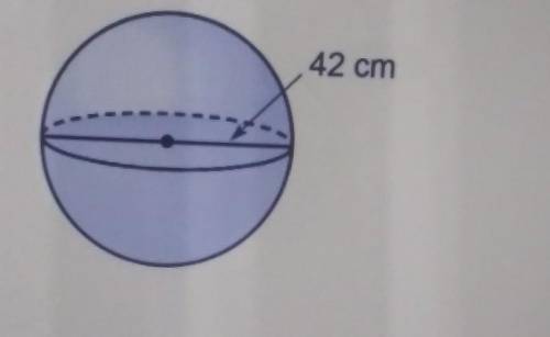 Find the volume of the sphere pictured below. Give your answer in terms of