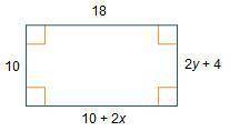 A quadrilateral with 90 degree angles is shown. The lengths of the left and right sides are 10 and