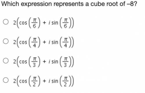 Which expression represents a cube root of –8?