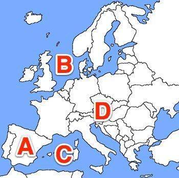 Which area on the map is home to the most petroleum fields in Europe?

A) AB) B C) CD) D