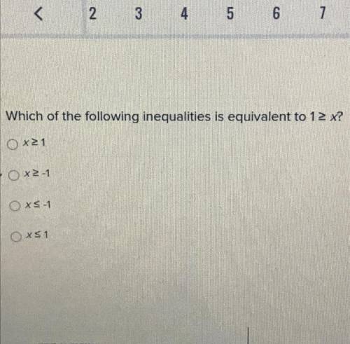 Which of the following inequalities is equivalent to 1 > x