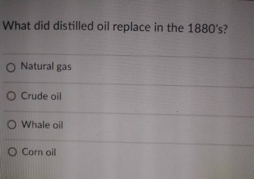 What did distilled oil replace in the 1880s