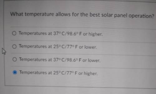 What temperature allows for the best solar panel operation ?