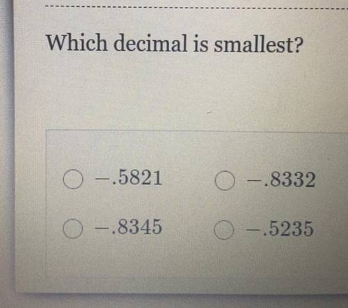 Which decimal is smallest?