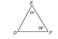 Which of the following lists the sides of Triangle DEF in order from shortest to longest?

A. DE,