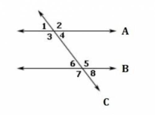The lines A and B are parallel. Identify a pair of corresponding angles?

A) ∠1 and ∠6 
B) ∠3 and