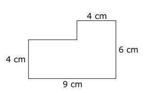 A scale drawing of a building is shown below. The scale of the drawing is 1 cm = 5 m

What is the