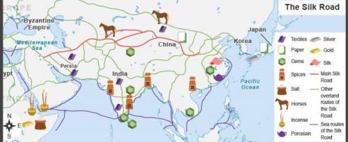PLS ANSWER

The map shows the routes of the Silk Road.
How far did the Silk Road trade routes exte
