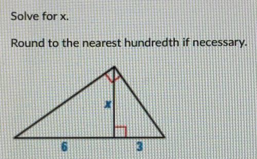 Solve for X. Round to the nearest hundredth if necessary.
