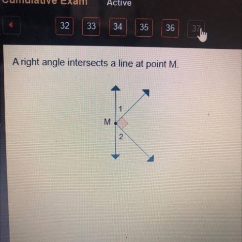 Which statement is true about angles 1 and 2?

AThey are congruent
BThey are right angles.
CThey a
