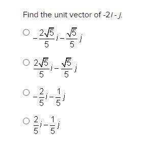 Find the unit vector of -2i - j.