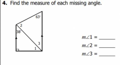 Help finding angle 1,2,3