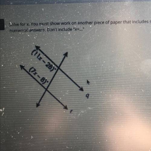 Solve for x
Help quick