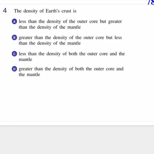 The density of the earths crust is