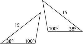 Which congruence postulate or theorem shows that the triangles below are congruent?

A.
AAS
B.
ASA