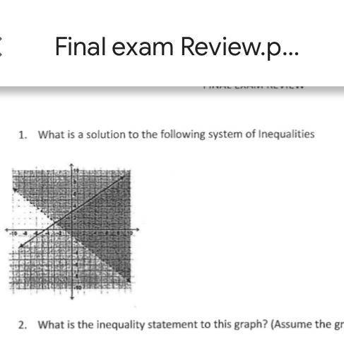 1. What is a solution to the following system of inequalities