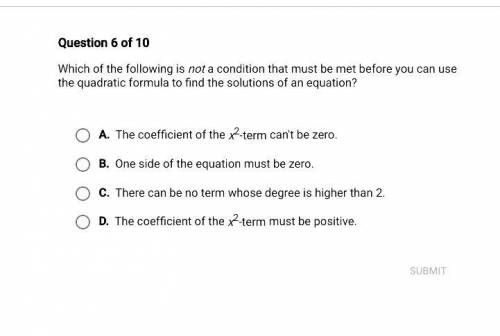 20 points each math answer with optional explination

Which of the following is not a condition th