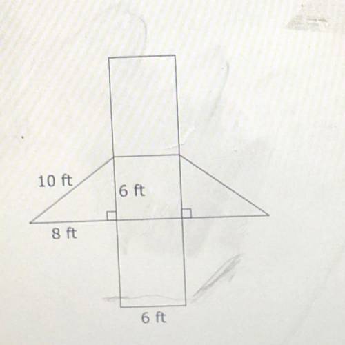 What is the surface area of the triangular prism

A- 224ft
B-192ft
C- 144ft
D-288ft