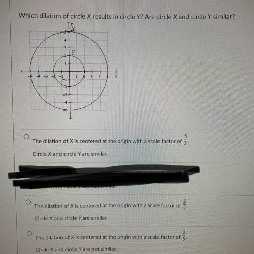 Which dilation of circle X results in circle Y? Are circle X and circle Y similar?Which dilation of