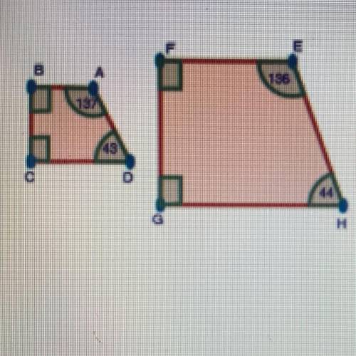 PLEASE HELP! ASAP

Are the following figures similar? 
a. No; the corresponding angles are not con