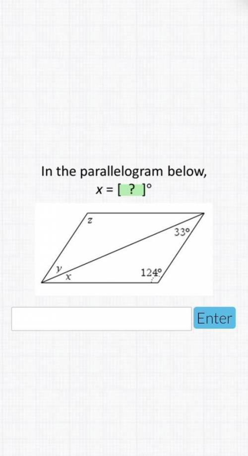 In the parallelogram below, x=