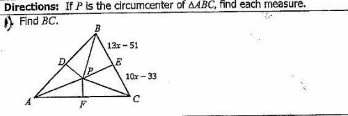 If P is the circumcenter of ABC find each measure