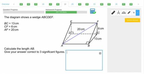 The diagram shows a wedge ABCDEF