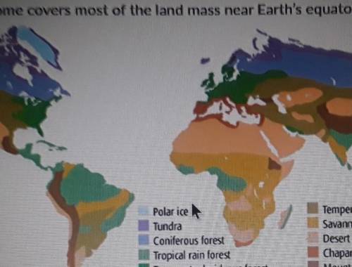 Which biome covers most of the land near the earth's equator