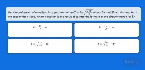 The circumference of an ellipse is approximated