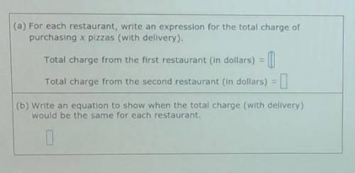 Melissa will choose between two restaurants to purchase pizzas for a party. The first restaurant ch