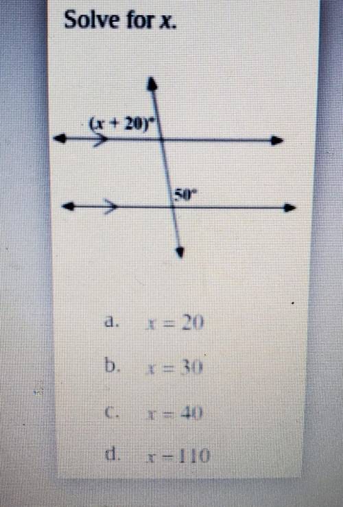 Please Solve for x.