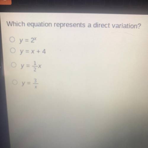 Which equation represents a direct variation?