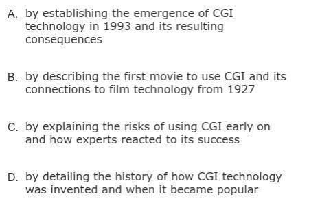 How is paragraph 2 structured in CGI Is the Future of Movies?

Paragraph 2: When the 1993 movie Ju