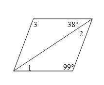 Given the parallelogram below, find the value of angle 1
