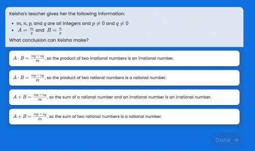 Keishas teacher gives her the following information:

. M,n,p and q are all integers and p =/ 0 an