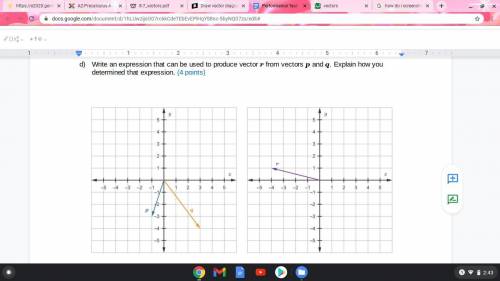 Write an expression that can be used to produce vector r from vectors p and q. Explain how you dete