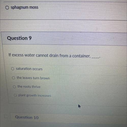 If excess water cannot drain from a container,
____.