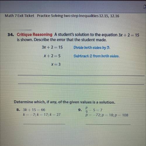 Please answer all!! 7th grade math.