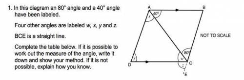 In this diagram, an 80-degree angle and a 40-degree angle have been labeled