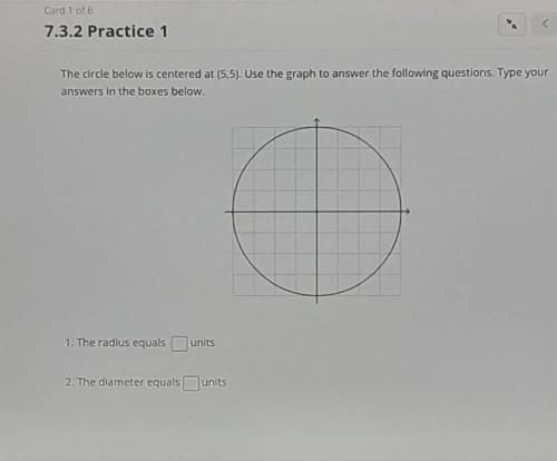Prompt:

The circle below is centered at (5,5). Use the graph to answer the following questions. T